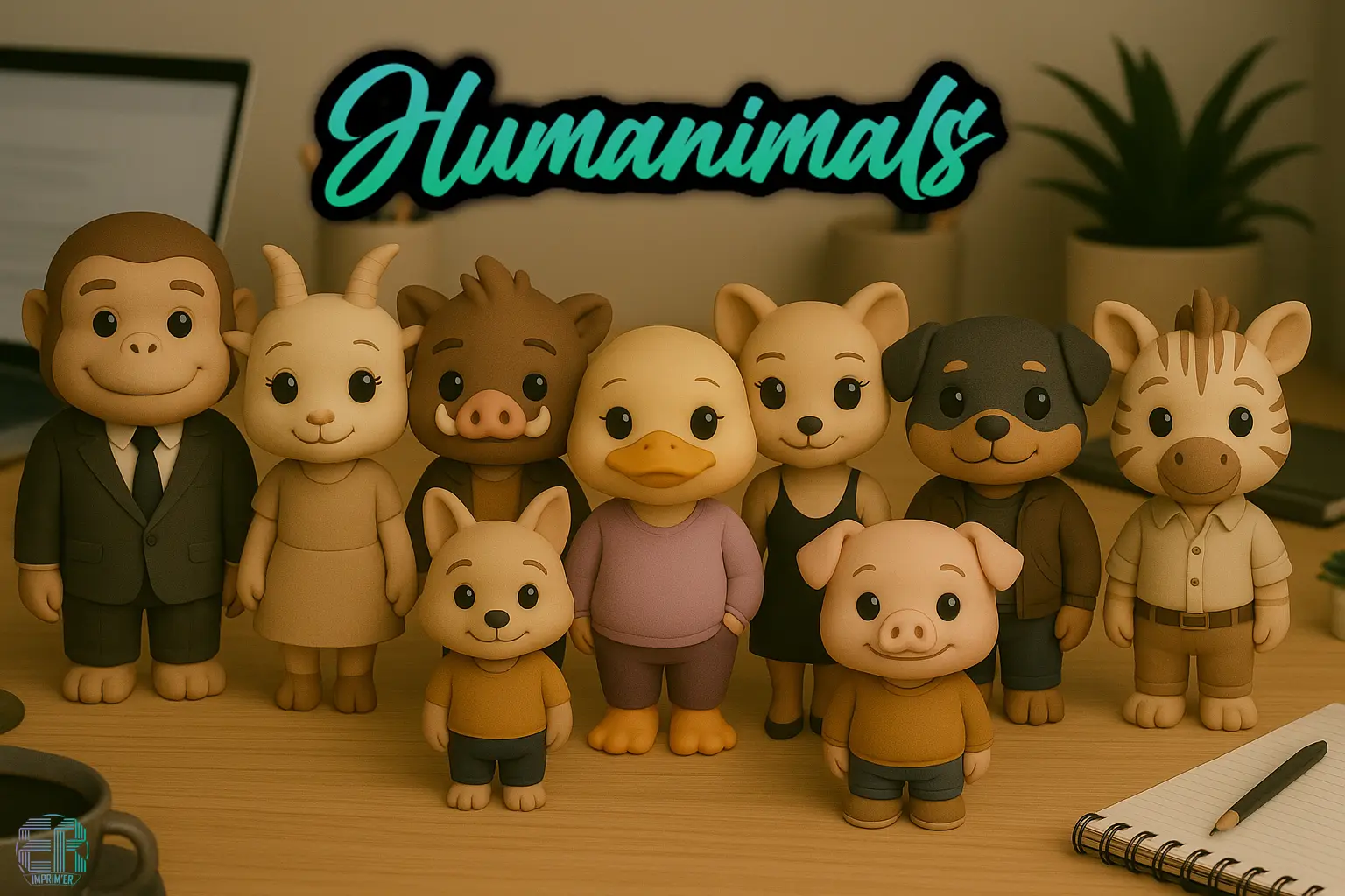 Humanimals collection of anthropomorphic animal STL characters by Imprim'ER