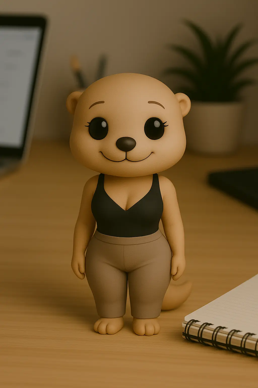 Otter Humanimals printable figure with a human-like outfit and posture