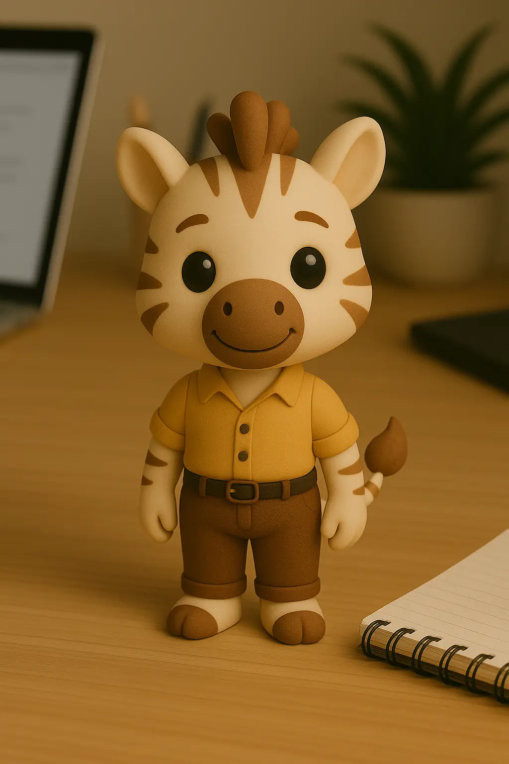 Zebra anthropomorphic character dressed in a shirt and trousers