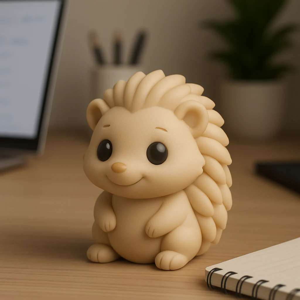 Cute hedgehog 3D printable figurine with rounded spines