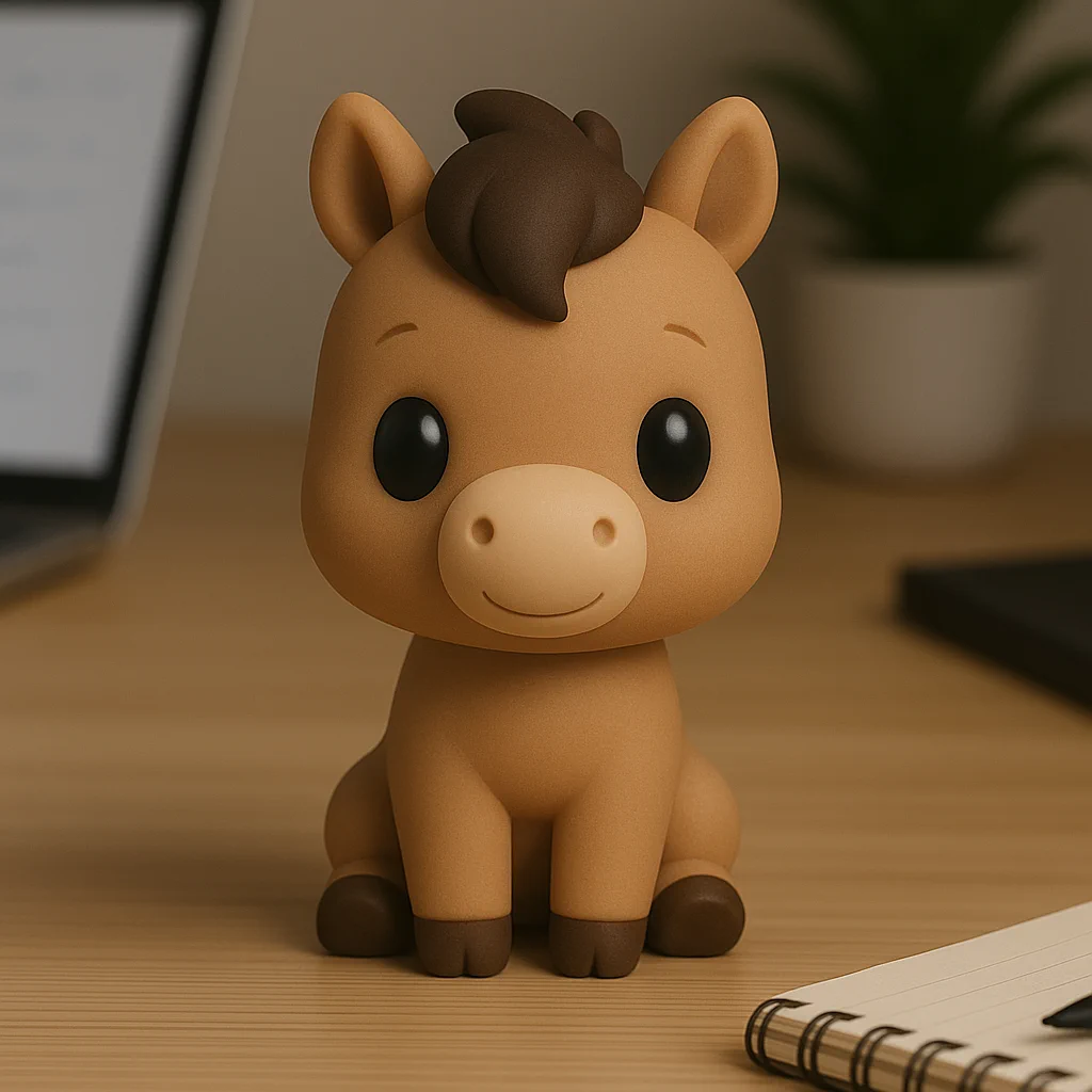 Cute horse STL figurine designed for 3D printing