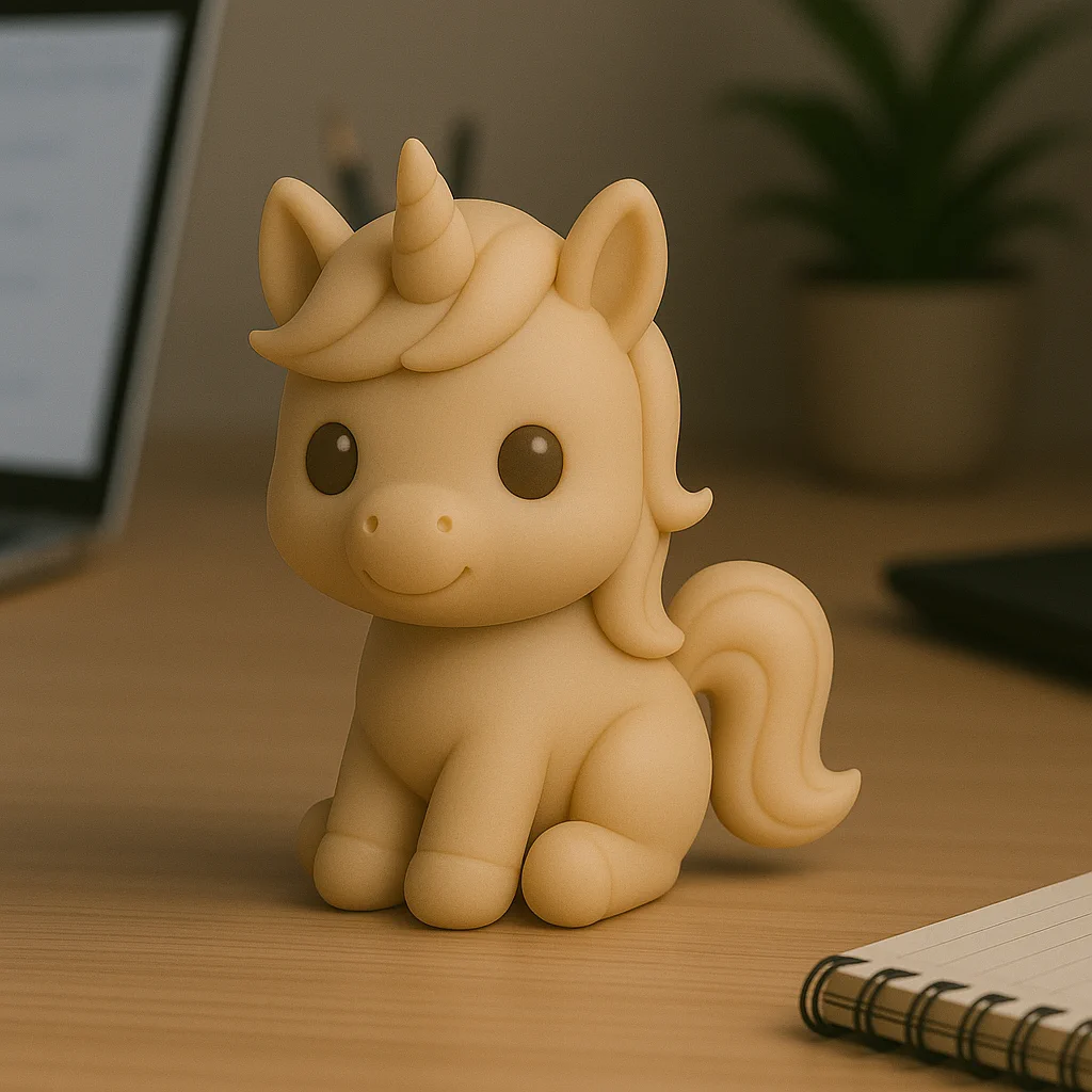 Cute unicorn STL figurine with a kawaii fantasy style